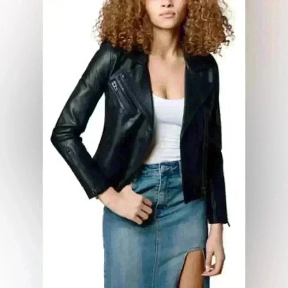 NWT BLANK NYC Vegan Leather Moto Jacket ~ Black ~ XS - Picture 2 of 14